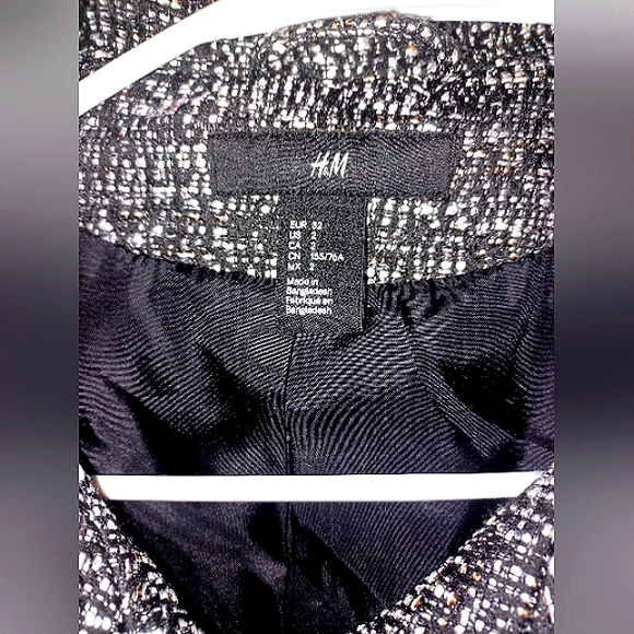 H & M BOUCLE' GREY DOUBLE BREASTED PEACOAT NWOT - Picture 4 of 13